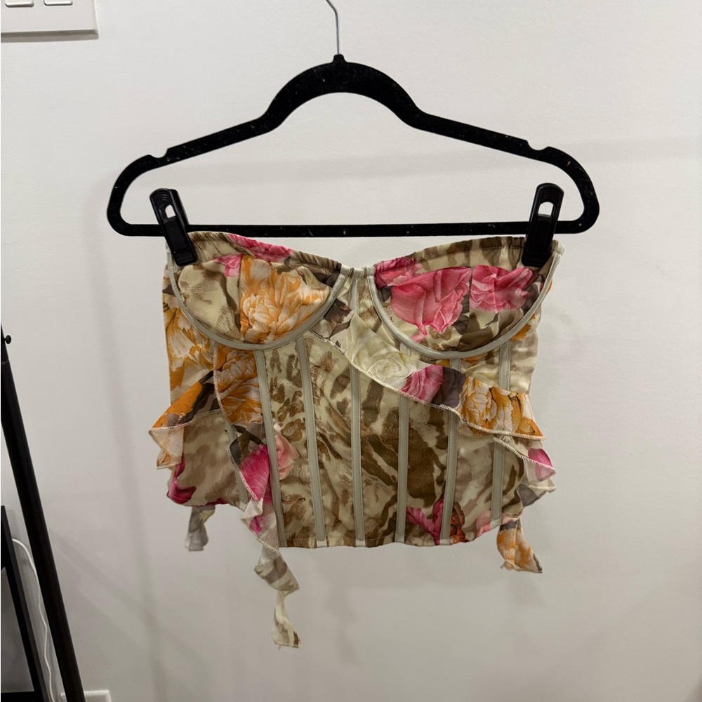 PrettyLittleThing Floral Tube Corset